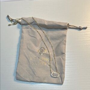 Kendra Scott Gold Elisa White Drusy Necklace with Adjustable Chain